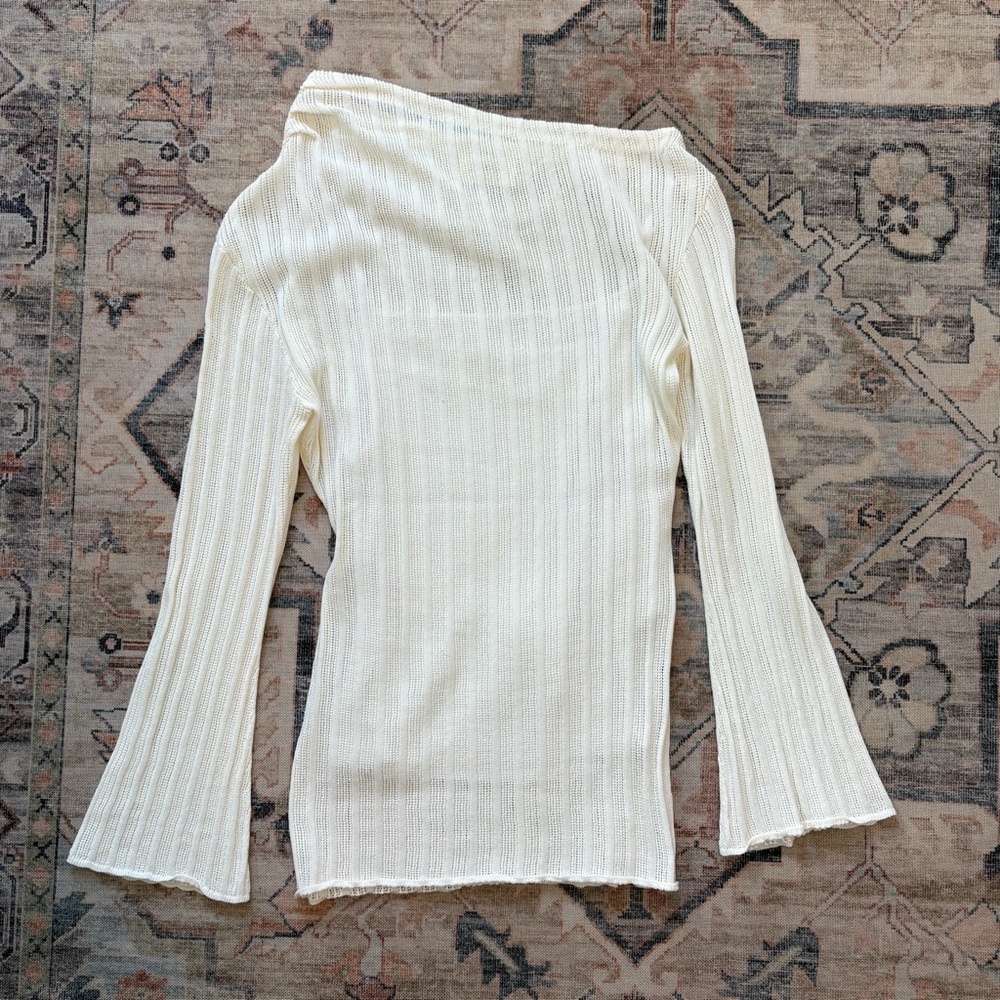 DISSH Cream Off-the-Shoulder Sweater